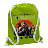 Backpack bag GYMBAG LIME GREEN, with pocket (40x48cm) & thick cords