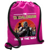 Backpack pouch GYMBAG Fuchsia, with pocket (40x48cm) & thick cords
