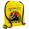 Backpack pouch GYMBAG Yellow, with pocket (40x48cm) & thick cords