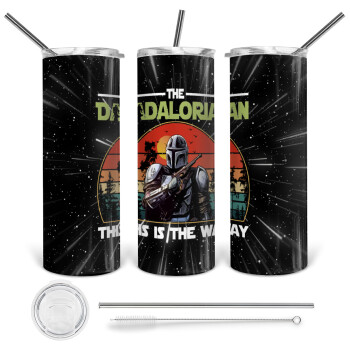 The Dadalorian, 360 Eco friendly stainless steel tumbler 600ml, with metal straw & cleaning brush