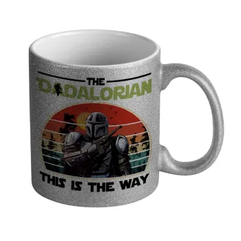 The Dadalorian, Κούπα Ασημένια Glitter που γυαλίζει, κεραμική, 330ml