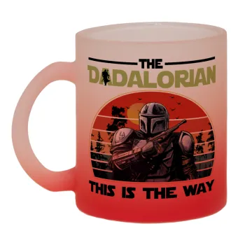 The Dadalorian, Κούπα γυάλινη δίχρωμη με βάση το κόκκινο ματ, 330ml