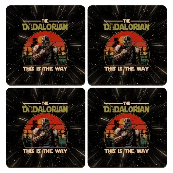 The Dadalorian, ΣΕΤ x4 Σουβέρ ξύλινα τετράγωνα plywood (9cm)