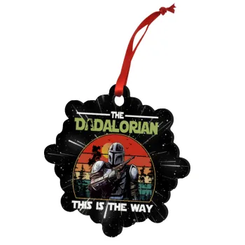 The Dadalorian, Στολίδι Χριστουγεννιάτικο στολίδι snowflake ξύλινο 7.5cm