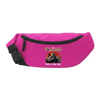 The Dadalorian, Unisex waist bag (banana) in PINK color with 2 pockets