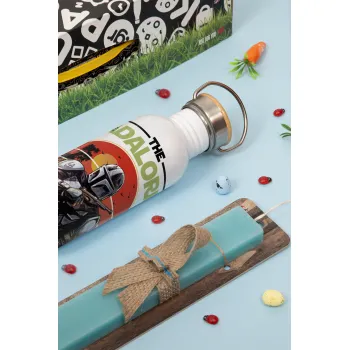 The Dadalorian, Πασχαλινή Λαμπάδα με παγούρι μεταλλικό (620ml, stainless steel) & κερί αρωματικό πλακέ (30cm) (ΤΙΡΚΟΥΑΖ)