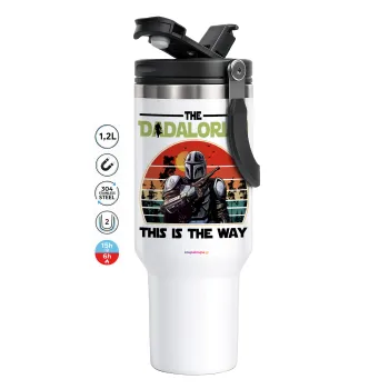 The Dadalorian, Mega Stainless steel Tumbler with lid, double wall 1,2L