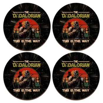 The Dadalorian, ΣΕΤ x4 Σουβέρ ξύλινα στρογγυλά plywood (9cm)