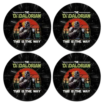 The Dadalorian, ΣΕΤ 4 Σουβέρ ξύλινα στρογγυλά (9cm)