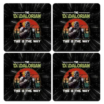 The Dadalorian, ΣΕΤ 4 Σουβέρ ξύλινα τετράγωνα (9cm)