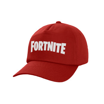 Fortnite landscape, Καπέλο παιδικό Baseball, 100% Βαμβακερό, Low profile, Κόκκινο