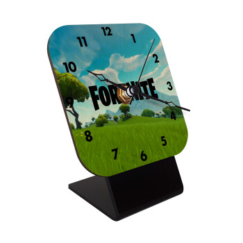 Fortnite landscape, Quartz Table clock in natural wood (10cm)