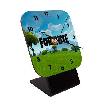 Fortnite landscape, Quartz Wooden table clock with hands (10cm)