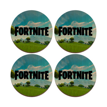 Fortnite landscape, ΣΕΤ x4 Σουβέρ ξύλινα στρογγυλά plywood (9cm)