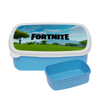 Fortnite landscape, ΜΠΛΕ παιδικό δοχείο φαγητού (lunchbox) πλαστικό (BPA-FREE) Lunch Βox M18 x Π13 x Υ6cm