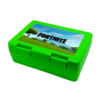 Fortnite landscape, Παιδικό δοχείο κολατσιού ΠΡΑΣΙΝΟ 185x128x65mm (BPA free πλαστικό)