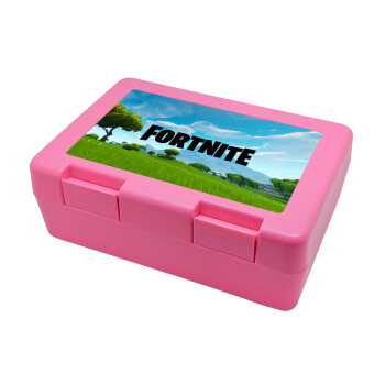 Fortnite landscape, Children's cookie container PINK 185x128x65mm (BPA free plastic)