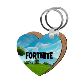 Fortnite landscape, Μπρελόκ Ξύλινο καρδιά MDF