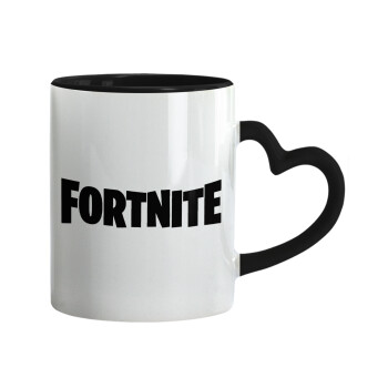 Fortnite landscape, Mug heart black handle, ceramic, 330ml