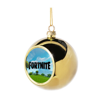Fortnite landscape, Golden Christmas tree ball ornament 8cm