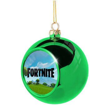 Fortnite landscape, Χριστουγεννιάτικη μπάλα δένδρου Πράσινη 8cm