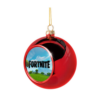 Fortnite landscape, Χριστουγεννιάτικη μπάλα δένδρου Κόκκινη 8cm