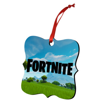 Fortnite landscape, Christmas ornament polygon wooden 7.5cm