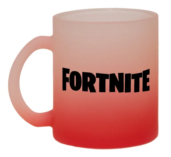 Fortnite landscape — Two-tone glass mug with matte red base, 330ml