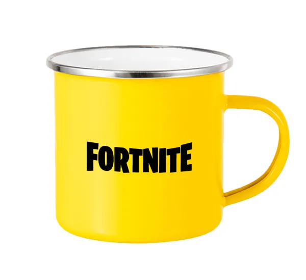 Fortnite landscape — Κούπα Μεταλλική εμαγιέ Κίτρινη 360ml