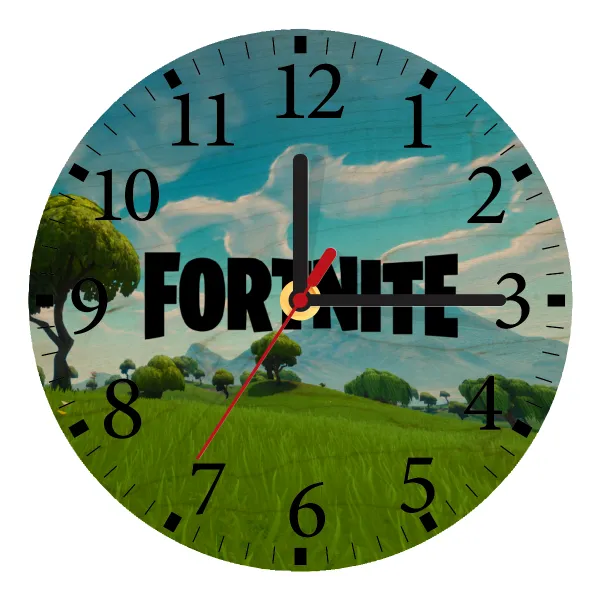 Fortnite landscape — Wooden plywood wall clock (20cm)