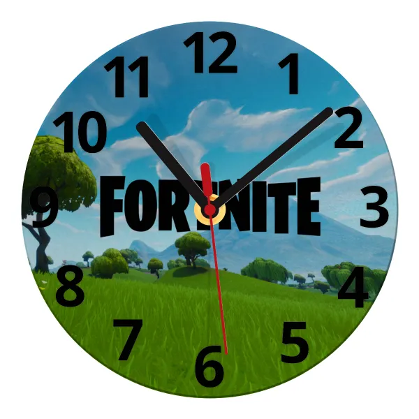 Fortnite landscape — Glass wall clock (20cm)
