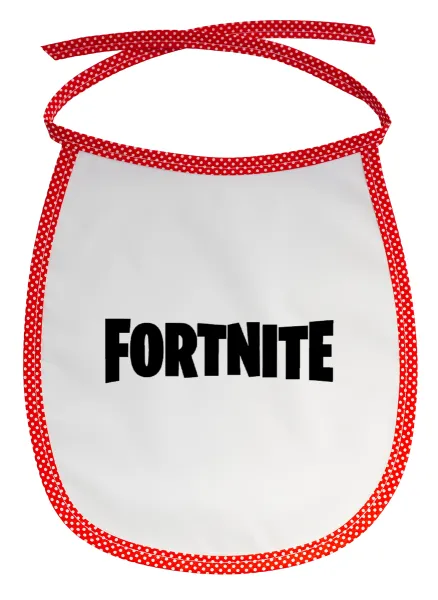 Fortnite landscape — Stain-resistant baby bib with tie, red