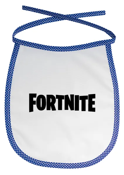 Fortnite landscape — Stain-resistant baby bib with tie, blue