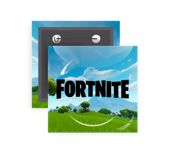 Fortnite landscape — Square pin badge, 5x5cm
