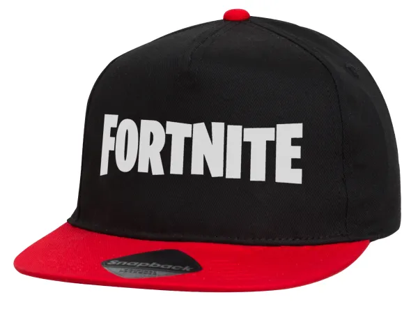 Fortnite landscape — Flat Snapback Hat, Black/Red (100% COTTON, UNISEX, ONE SIZE)