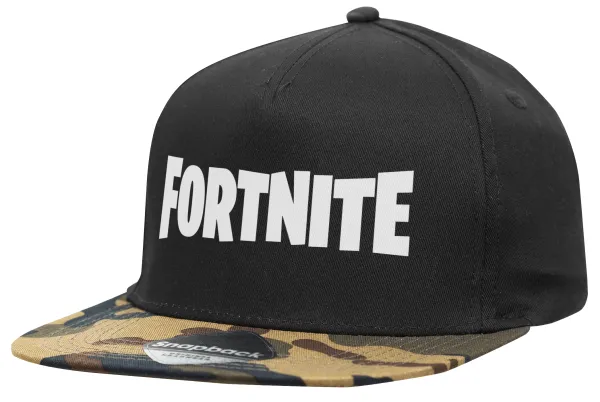Fortnite landscape — Adult Flat Snapback Hat Black/Camouflage, (100% COTTON TWILL, ADULT, UNISEX, ONE SIZE)