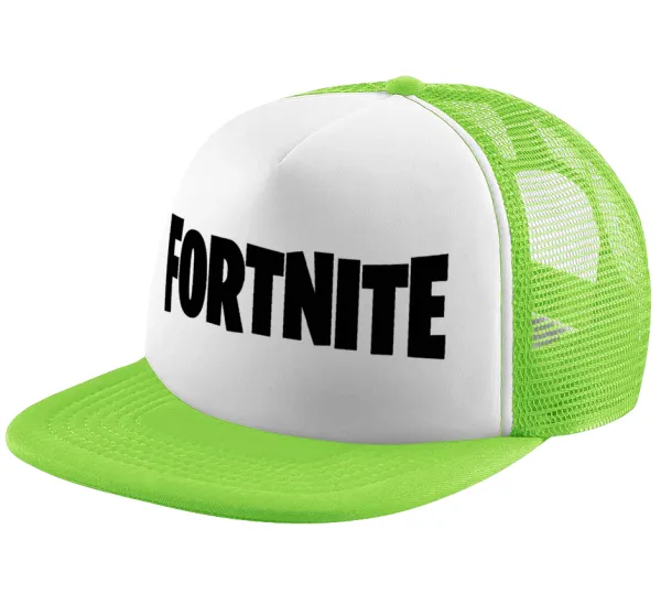 Fortnite landscape — Adult Soft Trucker Hat with Mesh GREEN/WHITE (POLYESTER, ADULT, ONE SIZE)