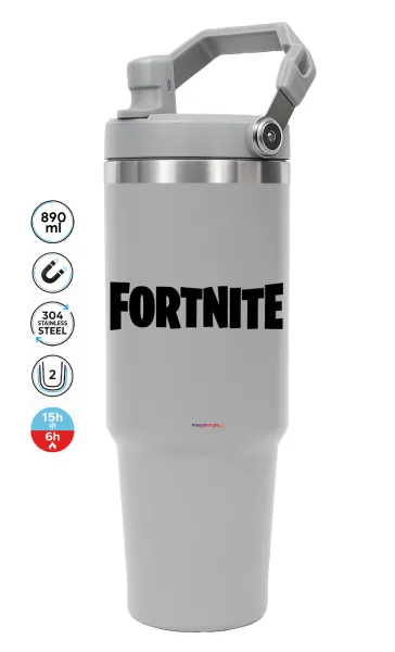 Fortnite landscape — GREY Travel Tumbler with Handle 890ml