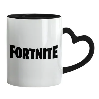 Fortnite landscape, Mug heart black handle, ceramic, 330ml