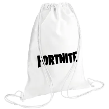 Fortnite landscape, Backpack pouch GYMBAG white (28x40cm)