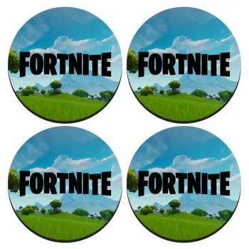 Fortnite landscape, SET of 4 round wooden coasters (9cm)