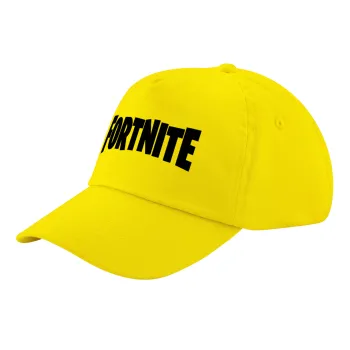 Fortnite landscape, Child's Baseball Cap, 100% Cotton Twill, Yellow (COTTON, CHILD, UNISEX, ONE SIZE)