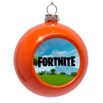 Fortnite landscape, Στολίδι Χριστουγεννιάτικη μπάλα δένδρου Πορτοκαλί 8cm