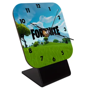 Fortnite landscape, Επιτραπέζιο ρολόι ξύλινο με δείκτες (10cm)