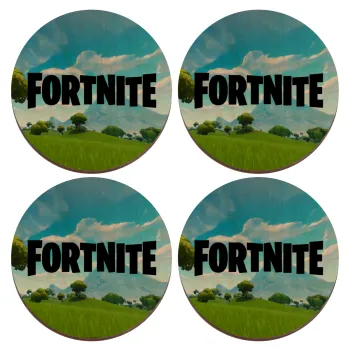 Fortnite landscape, ΣΕΤ x4 Σουβέρ ξύλινα στρογγυλά plywood (9cm)