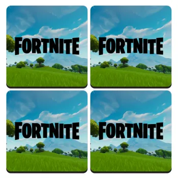 Fortnite landscape, ΣΕΤ 4 Σουβέρ ξύλινα τετράγωνα (9cm)