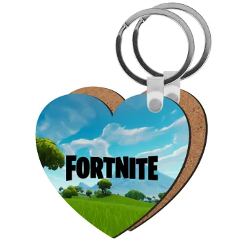 Fortnite landscape, Μπρελόκ Ξύλινο καρδιά MDF