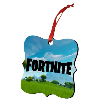 Fortnite landscape, Στολίδι Χριστουγεννιάτικο στολίδι polygon ξύλινο 7.5cm