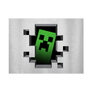 Minecraft creeper, Επιφάνεια κοπής γυάλινη (38x28cm)