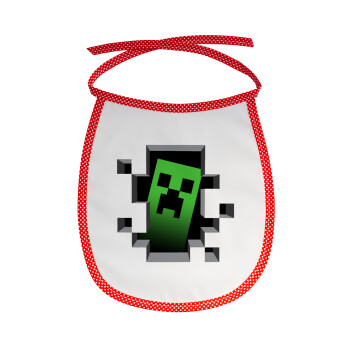 Minecraft creeper, Σαλιάρα μωρού αλέκιαστη με κορδόνι Κόκκινη